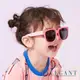 【ALEGANT】童趣生活蜜蘋粉兒童專用輕量矽膠彈性太陽眼鏡/UV400方框偏光墨鏡