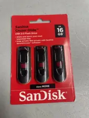 Sandisk Cruzer Glide USB 2.0 Flash Drive. 16GB x3