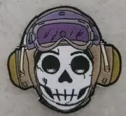 Military Flightline AVI Flightline Cranial Patch Purple AVIATION Sugar Skull
