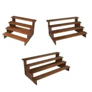 Wood Countertop Display Riser Stand 4 Steps Spice Rack for Kitchen Counter