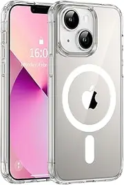 Vooii for iPhone 14 Case/iPhone 13 Case, Compatible with Magsafe, Anti Yellowing Shockproof Military-Grade Protection, Strong Magnetic Phone Case for iPhone 14/13 6.1'', Clear