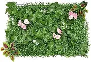 Balcony Privacy Screen | Artificial Ivy Fence Privacy Screen | 15.74x23.62in Fence with Decorative Flowers, Faux Flower Fencing Panel for Outdoor Patio Backyard