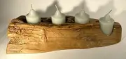 Driftwood Art Tealight Votive Candle Holder Sculpture Coastal Boho Beach Decor