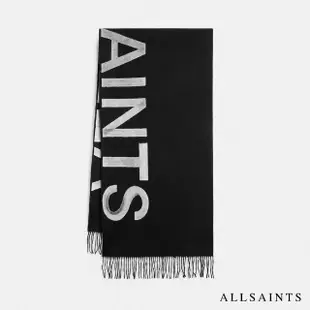 【ALLSAINTS】RAE LOGO 羊毛圍巾Black WV506Z