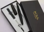 Click Yen Full Charcoal Matte Black Ebonite Fountain Pen Jowo Nib New With Box