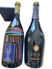 2 Empty premium Champagne bottles - 1 Pommery Louise & 1 Frerejean Freres VV26