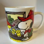Vintage Peanuts Cowboy Snoopy Woodstock Coffee Cup Mug Pardners VTG1958 1965 New