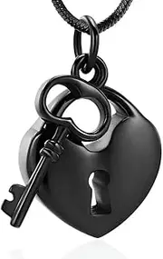 DOTUIARG Cremation Jewelry Urn Necklaces for Ashes Stainless Steel Key with My Heart Urn Pendant Memorial Ash Holder Keepsake Gift