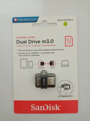 SanDisk 32G 32GB Ultra Dual Drive m3.0 OTG USB 隨身碟 手機隨身碟