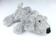 BillipetUSA Super Soft Plush Dog Toy with Squeaker Grey Puppy 8"