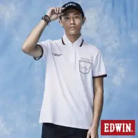 在飛比找momo購物網優惠-【EDWIN】男裝 網眼印花短袖POLO衫(白色)