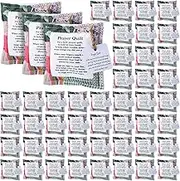 Fanfanwin 48 Pcs Mini Prayer Quilt with Cross Inside, Vintage Pocket Scripture Prayer Quilt Squares Christian Gifts for Women Mother's Day Pastor Appreciation Graduates Gifts