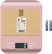 MarFul Digital Shipping Scale, Kitchen Scale, Stainless Steel Accurate 5kg/1g Portable Small Postal Scale for Packages, Small Business, Food,Handmade, Liquids, Jewelry, and Boutique (Pink)