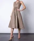 Karina Grimaldi honoria vegan leather dress Shitake