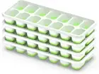 Ice Cube Tray with Lid, 4 Packs 56 Cubes Durable Stackable Ice Cube Trays Freez