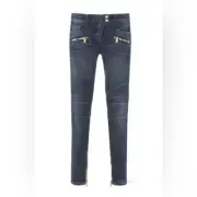 Balmain Stretch biker jeans Denim 34 New With Tags