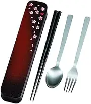 Tatsumiya 33314 Adult Cutlery, Akane Cherry Blossom Red, Size: Approx. W 8.7 x D 1.7 x H 1.1 inches (22.2 x 4.4 x 2.9 cm)
