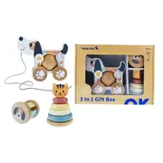 8pc Tooky Toy 3-In-1 Baby Comforter Rattle Gift Set - Cat & Puppy Dog 12m+
