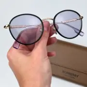 Burberry Women Sunglasses Black Gold Lilac Oval BE3148D 10171A BRAND NEW