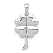 14k White Gold 4-Leaf Clover Pendant