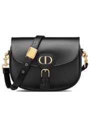 Medium Dior Bobby Bag in Black Box Calfskin