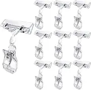 10 Pcs Sign Clips Holders, Clear Plastic Price Tag Label Display Clips, Rotatable Price Display Rack Double Display Clips for Retail Rack Baskets Cards (Plastic)