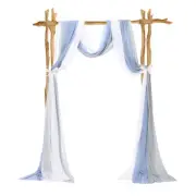 Wedding Arch Drape Fabric, 3 Panels 30INx20FT Chiffon Drapery Curtains, Blue