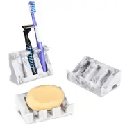 Draining Soap Dish, Marble Look Soap Dishes for Bar Soap, Shower Soap Holder ...