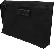 Baluue Bank Zipper and Lock Storage Bag Able Wallet Combination Lock Secure for Documents Cash and Credit Cards Black