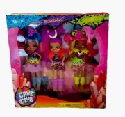 New Cave Club Dolls Tella Roaralai Fernessa Set of 3 Prehistoric Kids Mattel