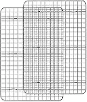 Cooling Rack for Baking 2-Pack, 15 x 10 Inches Baking Rack, Stainless Steel Wire Cookie Rack Fits Jelly Roll Sheet Pan, Oven Safe for Cooking, Roasting, Grilling