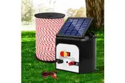 Giantz Fence Energiser 8KM Solar Powered Electric 500M Poly Rope
