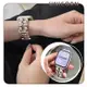 Unicorn♞星光色小香風皮鍊金屬錶帶 適用iWatch S1~8代 替換錶帶 手錶帶