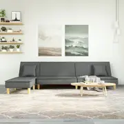 L-shaped Sofa Bed Dark Grey 255x140x70 cm Fabric
