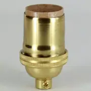 NEW: VINTAGE STYLE POLISHED BRASS MED BASE KEYLESS LAMP SOCKET
