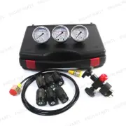 Hydraulic Nitrogen Accumulator Charging System Gauge Pressure Test Kit&3 Gauges