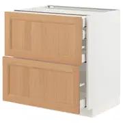 METOD / MAXIMERA base cb 2 frnts/2 low/1 md/1 hi drw, white/Vedhamn oak, 80x60x80 cm