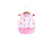 Baby Bibs Waterproof And Wipeable-Eat And Play Smock Apron - Red