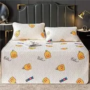 Tencel Fabric Latex mat Thailand Latex mat 2pcs/3pcs Adult Student Tencel ice Silk Gift Mattress Double air Conditioning,Light Gold,150x200cm 3pcs