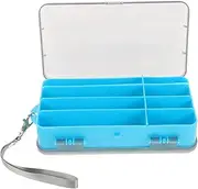 JUMPLAWN Double Sided Fishing Lure Box Multifunctional Bait Storage Organizer with Multiple Compartments Lightweight Plastic Tackle Case for Outdoor Fishing and Travel