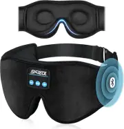 Sleep Headphones Mask 3D Wireless Music Eye Mask with HD Speakers Microphone Bla