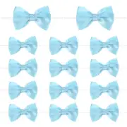 24-Pack Satin Ribbon Twist Tie Bows 3x3.6" Bow Twist for Craft[Light Blue]