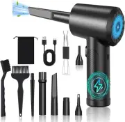 Compressed Air Duster,91000Rpm Electric Air Duster with LED Light,3 Gear Adjusta