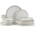 Famiware Plates and Bowls Sets for 4, 12 Pieces Stoneware Dinnerware Set Dishes