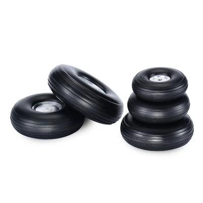 1 Pair 1"/2.25/3.75/4.5/5/6 inch PU Wheel with Aluminum Hub & Screw for RC Plane
