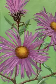 Aster Mania-Original Acrylic Painting on Canvas- Floral Still Life