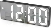 Digital Mirror Alarm Clock, Bedside Clock with Large LED Temperature Display