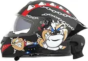 Bluetooth Motorbike Helmet with Dual Visor Motorcycle Helmet Unisex Adult Four Seasons Street Motorcycle Helmet for Street Racing Motocross DOT/ECE Approved