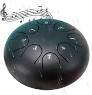 Rain Drum for Outside Garden,Chakra Drum for Rain Outdoor, Drum Rain Chime Waterproof chakra Drum 6 Inches 8 Notes Black