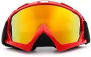 Motocross Goggles Motorcycle Goggles for Helmet Windproof Anti Fog Ski Tactical Glasses Road Racing with Cool Look Black Frame Clear Lens